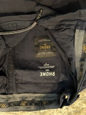 RHONE Men's Navy Blue Pleated Golf Pants